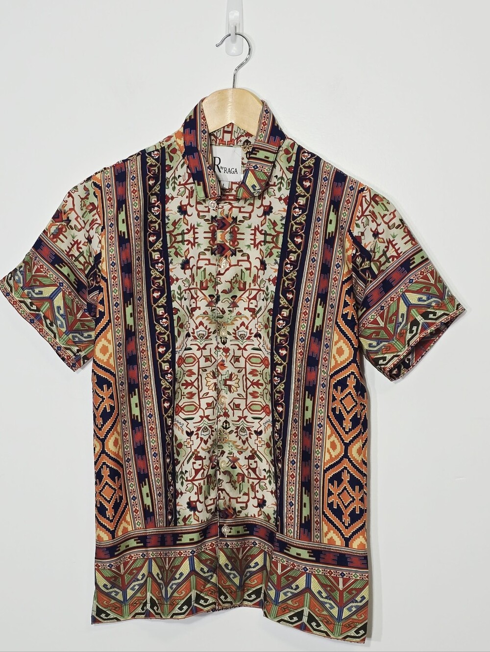 R by RAGA NEW Boy Mutlicolor Mutli Patterned Casual Button Down Casual Shirt L